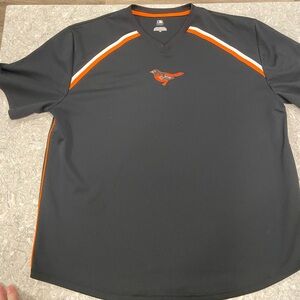 Baltimore Orioles Champion Men's Black and Orange V-Neck Jersey-XXL